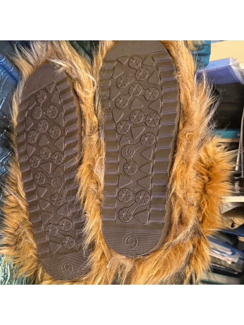 Over-the-Knee Faux Fur Boots with Heart Shaped Bag in Chestnut Brown